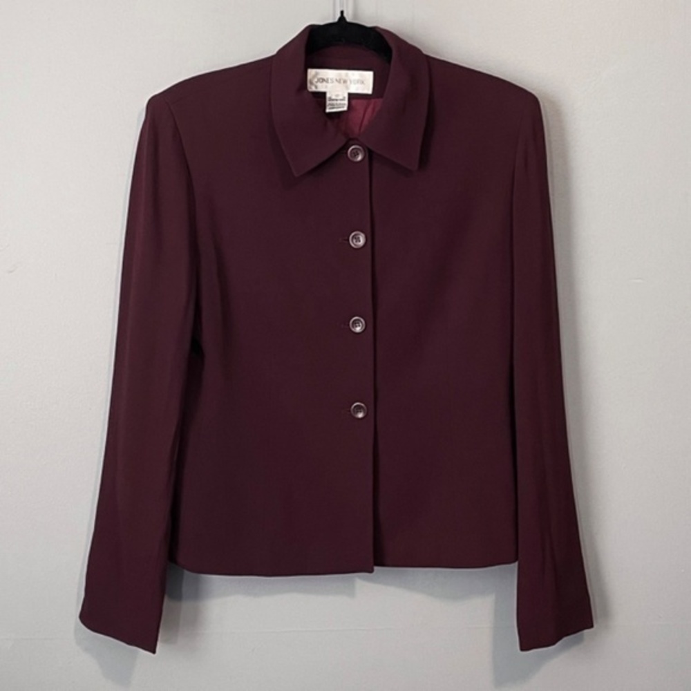 Vintage Women's Burgundy Blazer Jacket